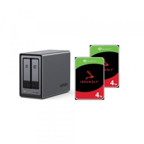 Ugreen NASync DXP2800 NAS System 2-Bay inkl. 2x Seagate IronWolf ST4000VN006 - Storage Server