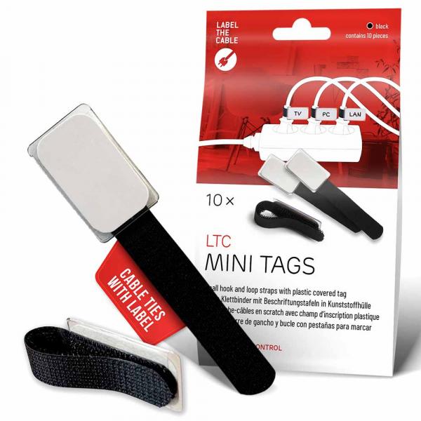 LTC Mini Tags | Kabelbeschriftung, schwarz, 10 Stück (LTC 2510)