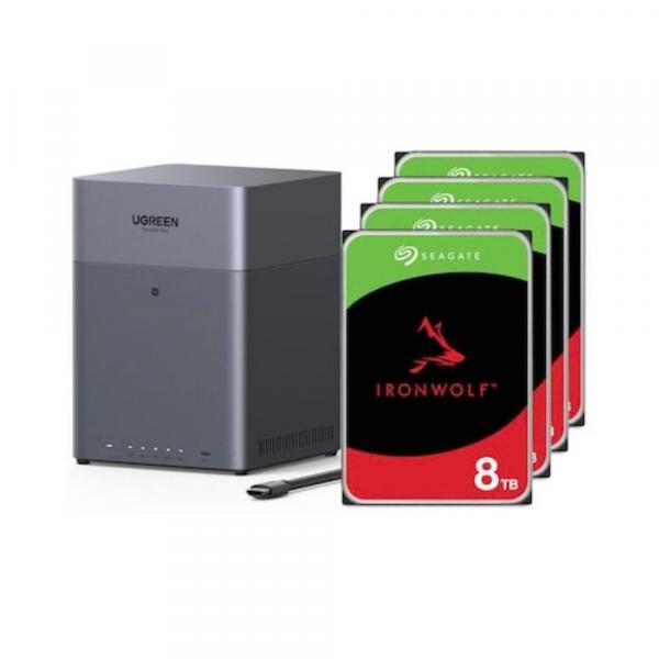 Ugreen NASync DH4300 Plus NAS System 4-Bay inkl. 4x Seagate IronWolf ST8000VN002 8 - Storage Server