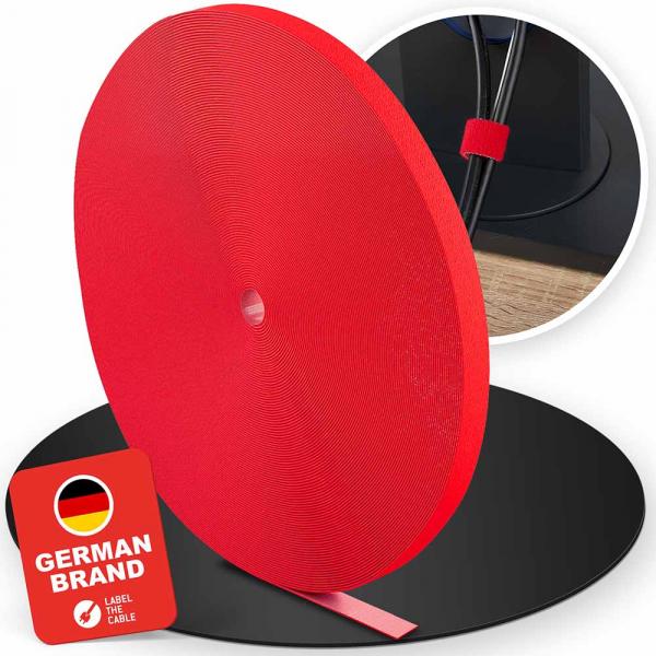 LTC PRO Roll Strap | Klettbandrolle, rot, 25 Meter (PRO 1260)