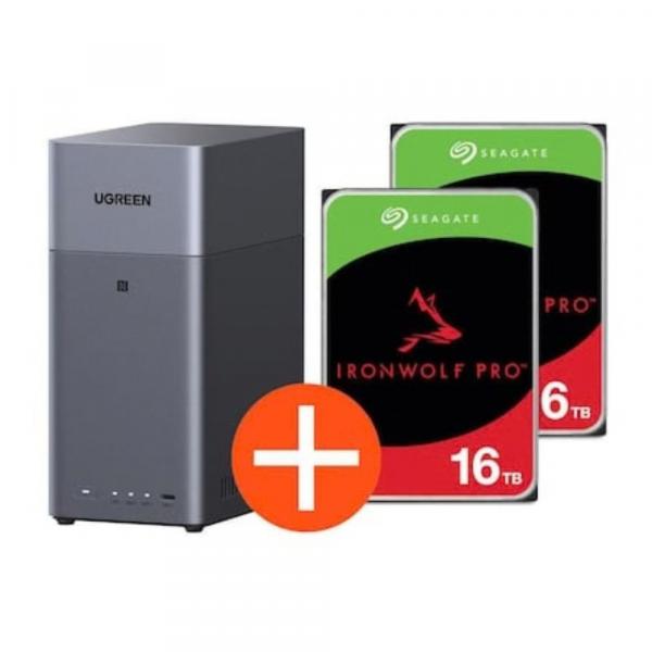 Ugreen NASync DH2300 NAS System 2-Bay inkl. 2x Seagate IronWolf ST16000NT001 - Storage Server