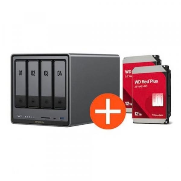 Ugreen NASync DXP4800 Plus NAS System 4-Bay incl. 2x WD WD120EFGX HDD - 12 - Storage Server