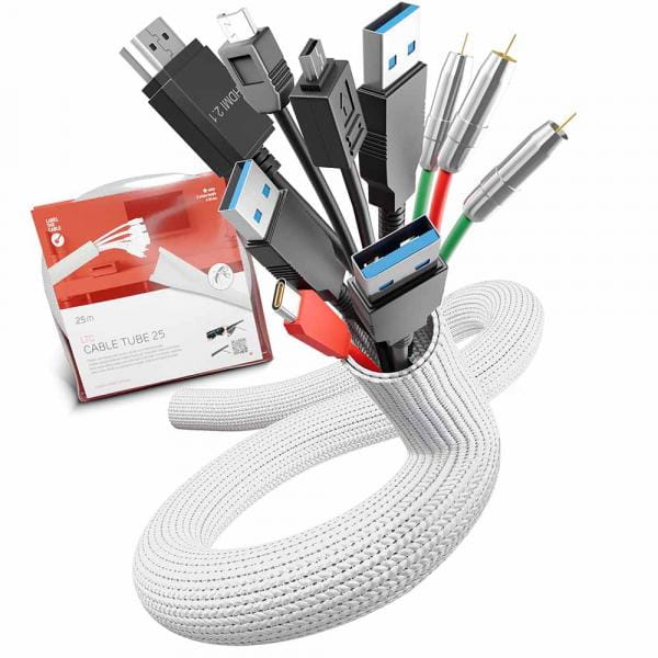 LTC Cable Tube 25 | Kabelschlauch, weiß, 2 Meter, 25mm Durchmesser (LTC 5120)