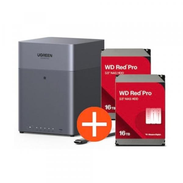 Ugreen NASync DH4300 Plus NAS System 4-Bay inkl. 2x WD WD161KFGX HDD - 16 - Storage Server