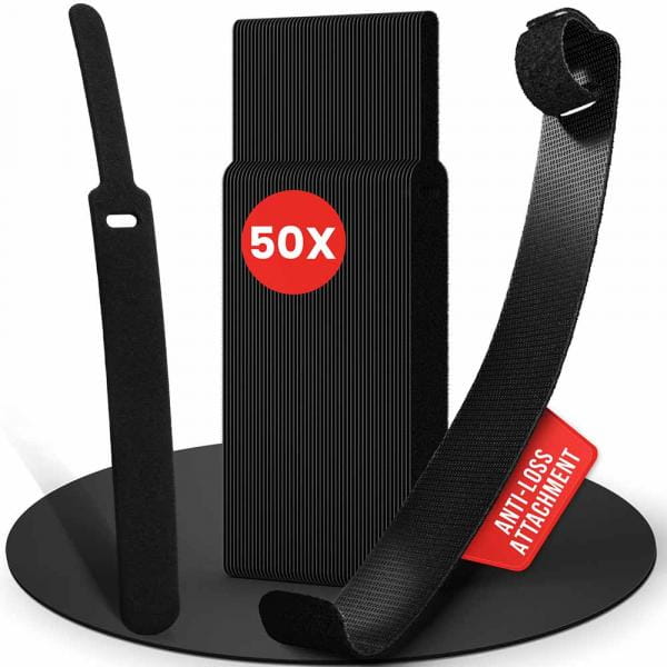 LTC PRO Basic Straps | Klettkabelbinder, schwarz, 50 Stück (PRO 1110)