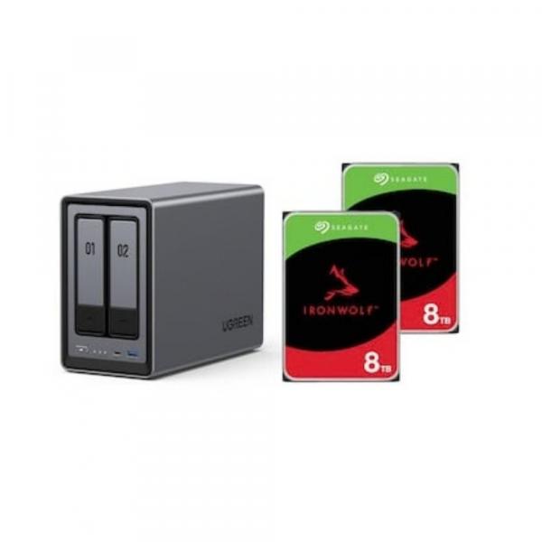 Ugreen NASync DXP2800 NAS System 2-Bay inkl. 2x Seagate IronWolf ST8000VN002 8 - Storage Server